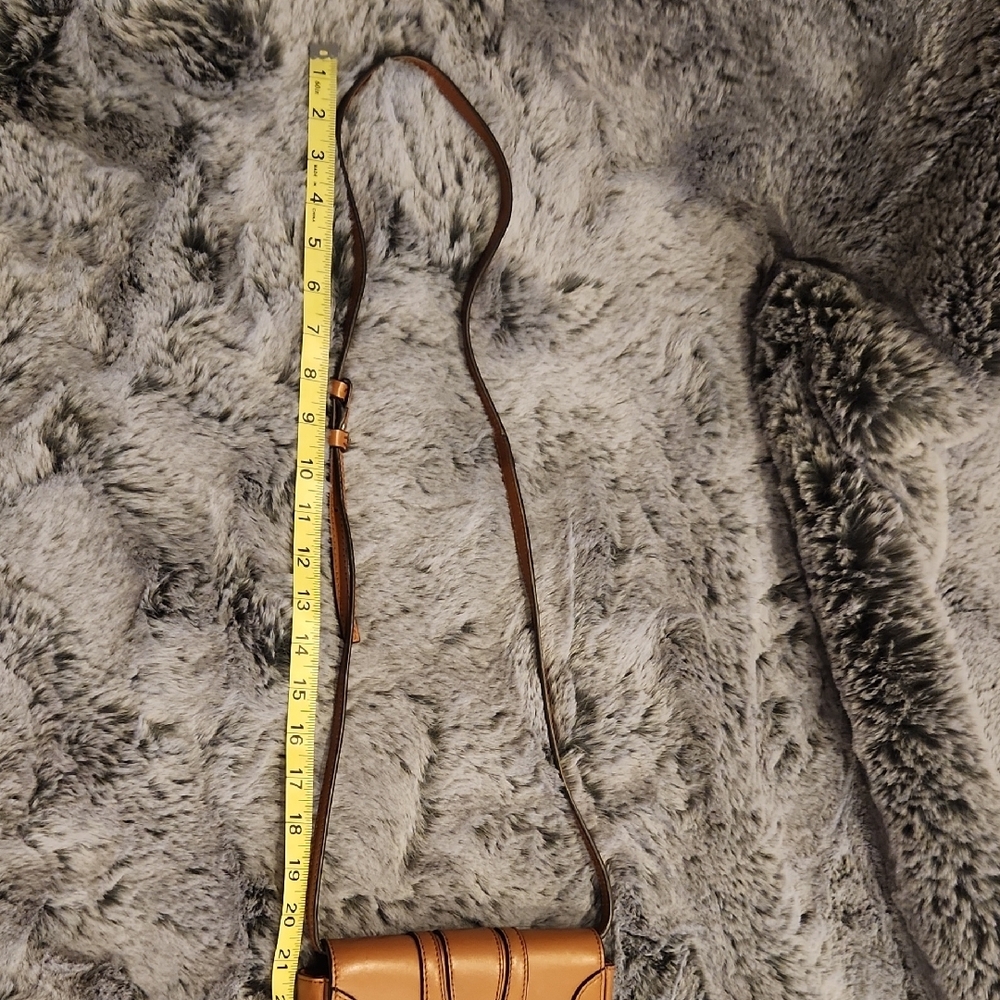 Small See By Chloe Tan Leather Crossbody with Gold Ring Charm - Picture 3 of 10